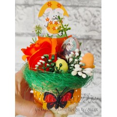 Великденска кошничка с ароматна роза – оранжева